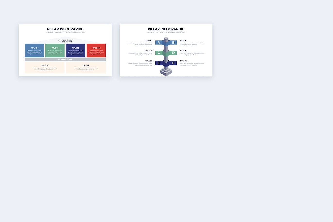 罗马柱信息图表矢量模板 Business Pillar Illustrator Infographics 幻灯图表 第4张