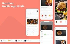 营养烹饪移动应用程序App UI设计套件 Nutrition Mobile App UI Kit