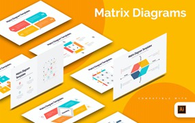 矩阵图信息图表矢量模板 Business Matrix Diagram Illustrator Infographics