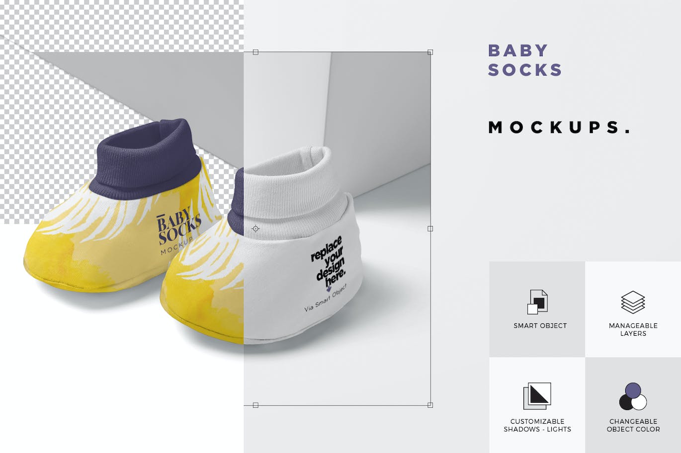 新生儿靴子设计样机 Newborn Booties Mockups 样机素材 第3张