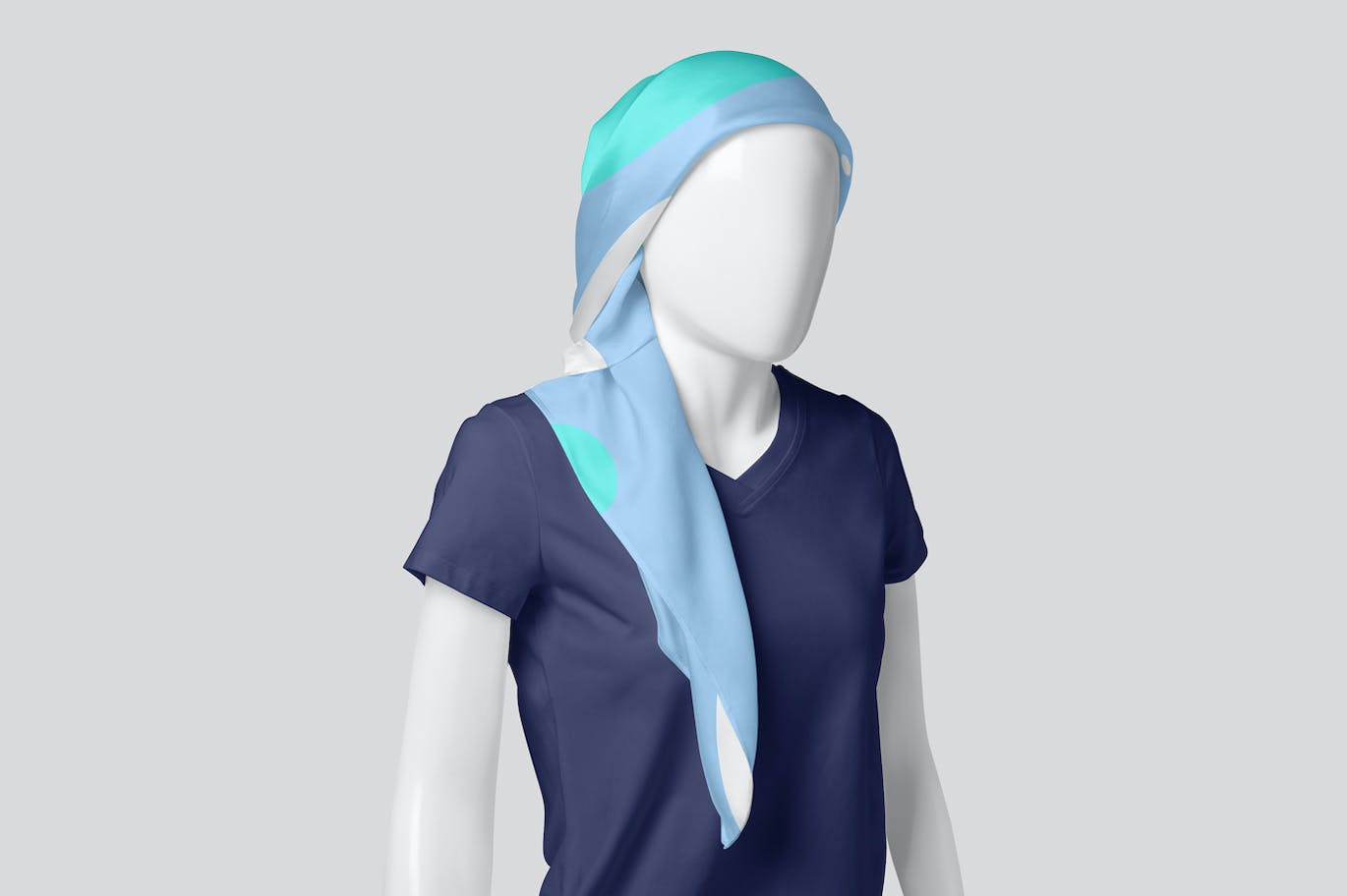 丝绸头巾面料品牌设计样机 Silk Head Scarf Mockups 样机素材 第3张