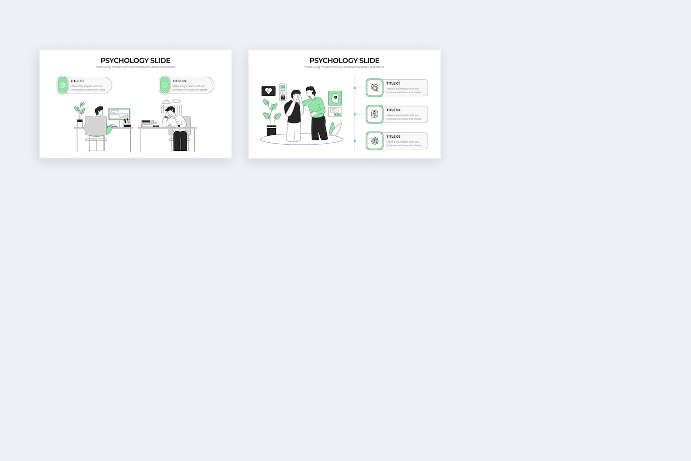 医学心理学信息图表矢量模板 Medical Psychology Slides Illustrator Infographics 幻灯图表 第4张