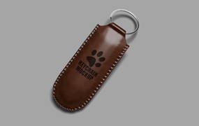 真皮钥匙扣设计样机 Keychain Mockup