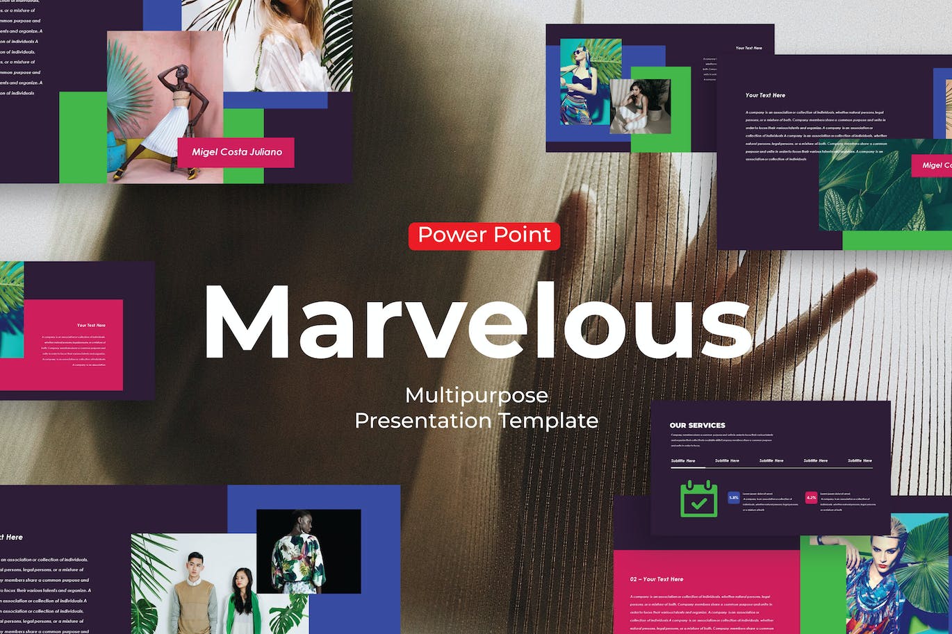 品牌服装展示PPT演示文稿 Marvelous – PowerPoint Template 幻灯图表 第1张