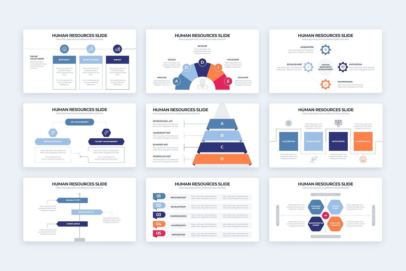 人力资源信息图表矢量模板 Business Human Resources Illustrator Infographics 幻灯图表 第3张