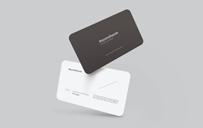 圆角名片品牌设计样机 Rounded corner business card mockup