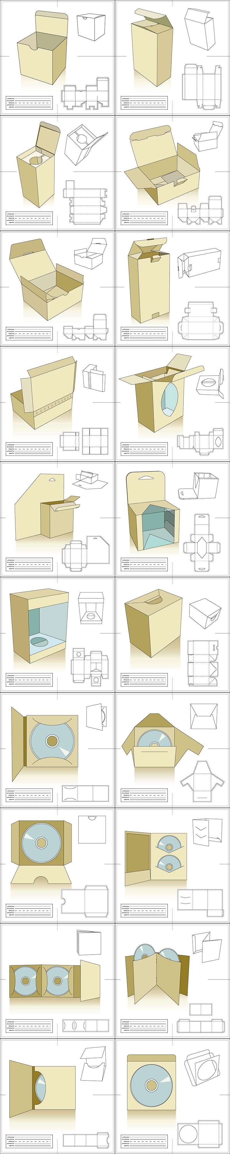40个包装盒子刀模结构图素材，AI源文件 样机素材 第1张