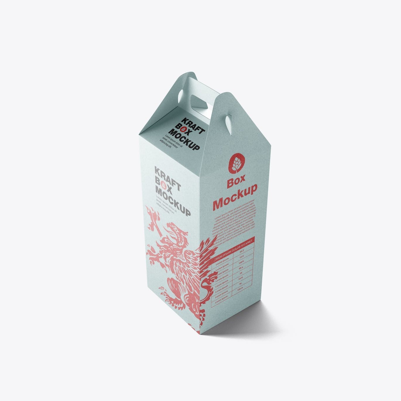 带把手的牛皮纸盒设计样机模板 Set Kraft Box with Handles Mockup APP UI 第12张