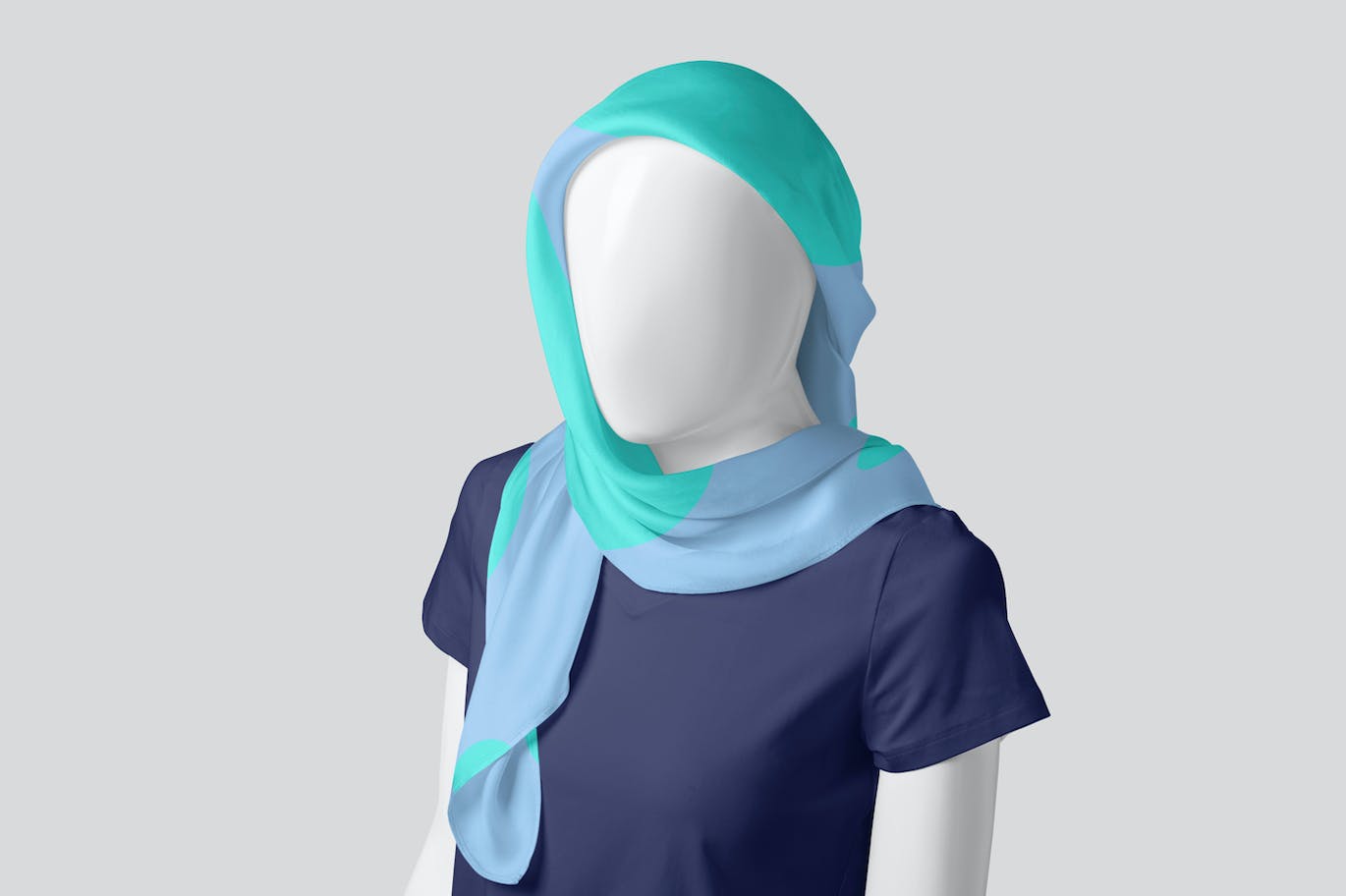 丝绸头巾面料品牌设计样机 Silk Head Scarf Mockups 样机素材 第7张