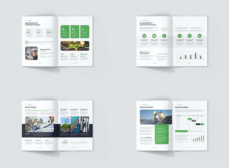 新能源企业画册InDesign设计模板 样机素材 第13张
