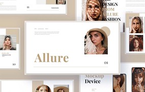 复古时尚演示PPT幻灯片模板素材 Allure – Business Presentation Powerpoint Template