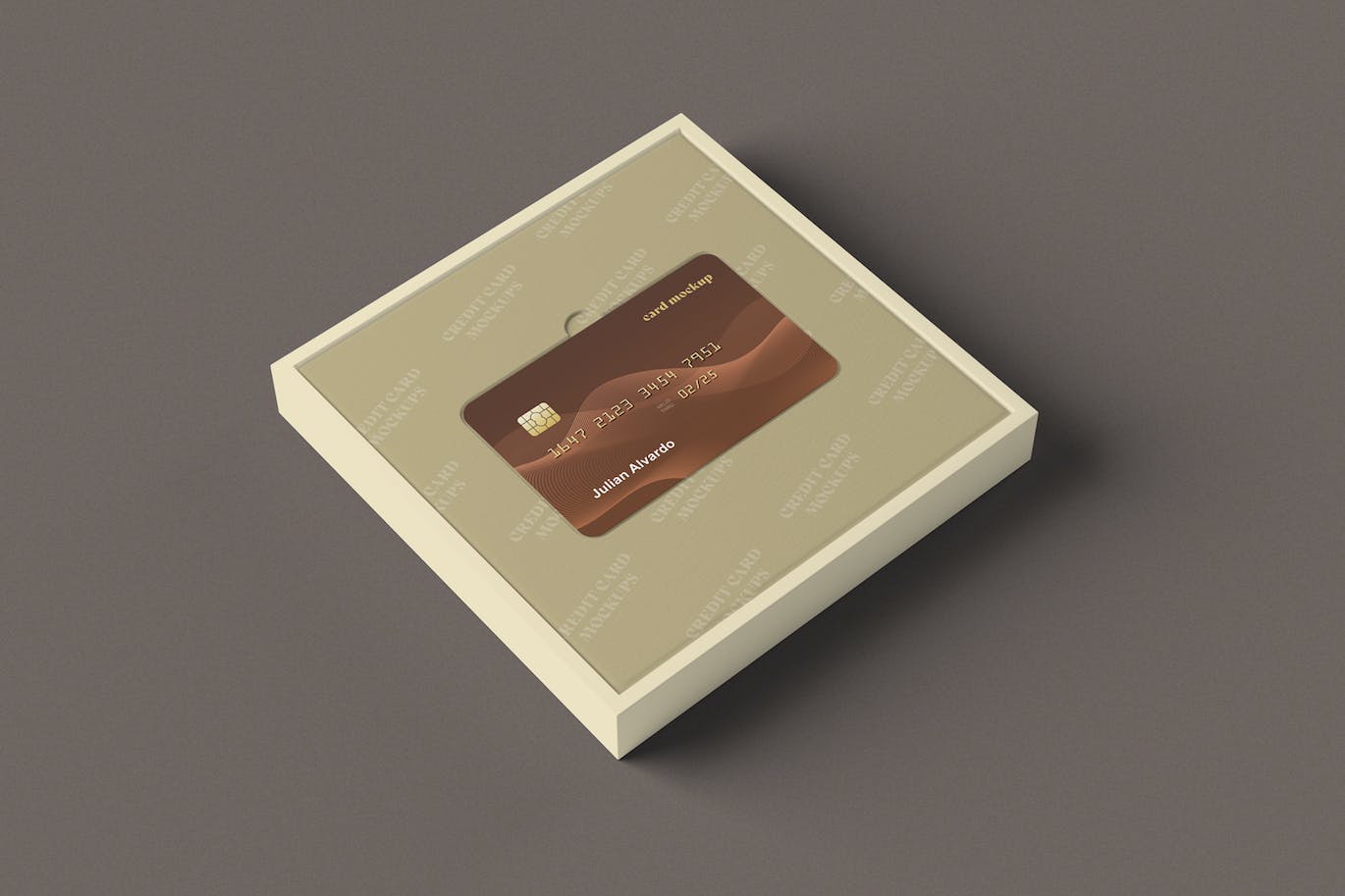 盒子信用卡设计展样机 Credit Card with Box Mockups 样机素材 第5张