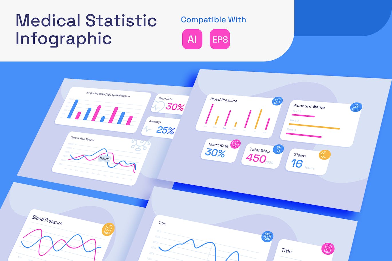 医学统计信息图表模板 Medical Statistic Infographic APP UI 第1张