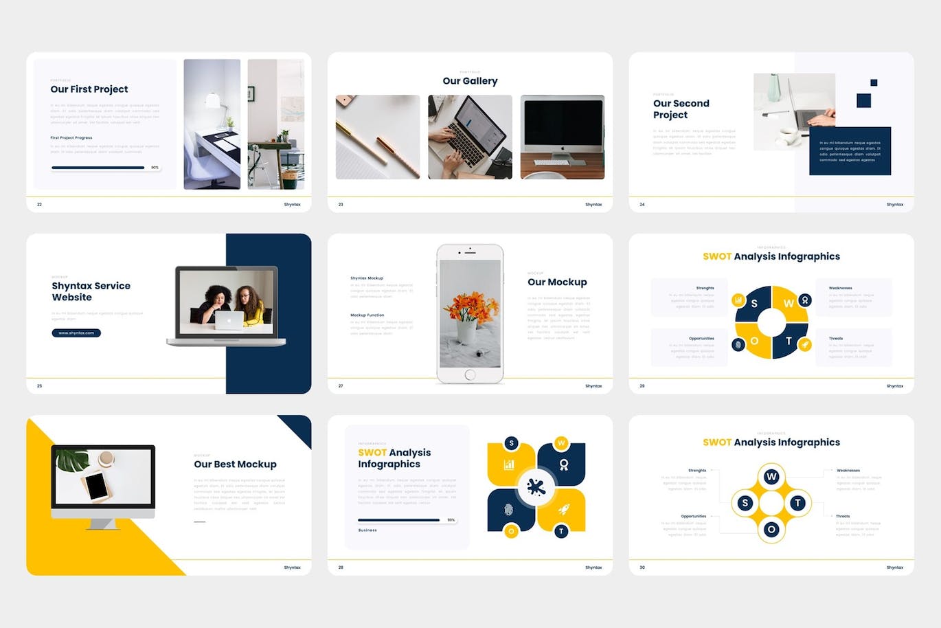 代理业务流程规划Powerpoint幻灯片模板 Shyntax – Business Agency PowerPoint Template 幻灯图表 第4张