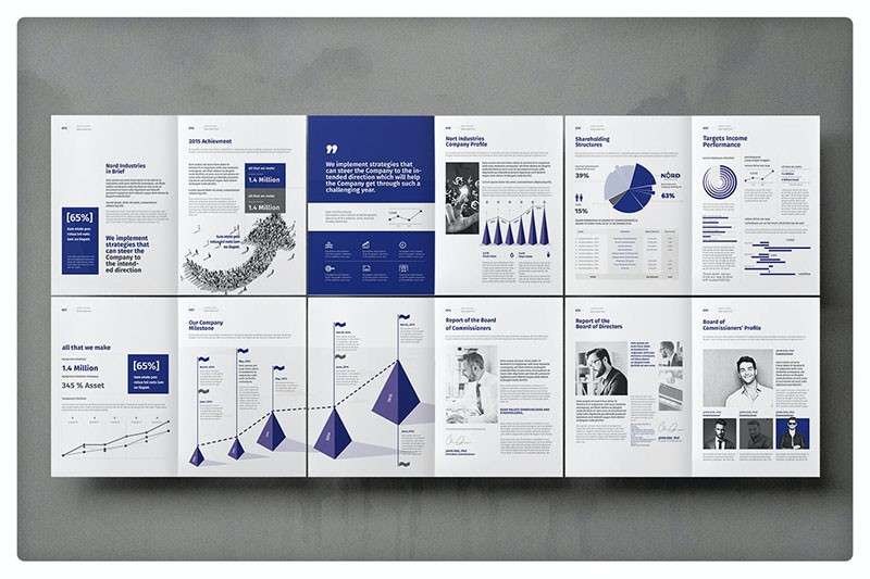 企业年报手册InDesign设计模板 样机素材 第3张