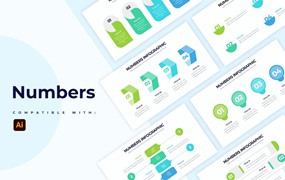 数字步骤信息图表矢量模板 Business Numbers Illustrator Infographics