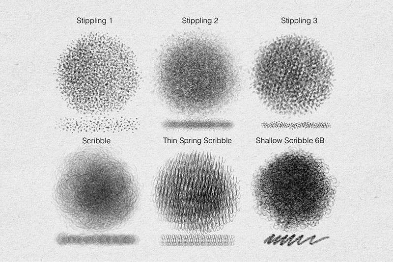 14个素描阴影纹理Procreate笔刷 笔刷资源 第2张
