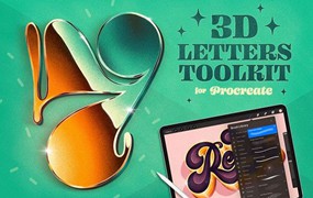 3D立体字Procreate笔刷工具