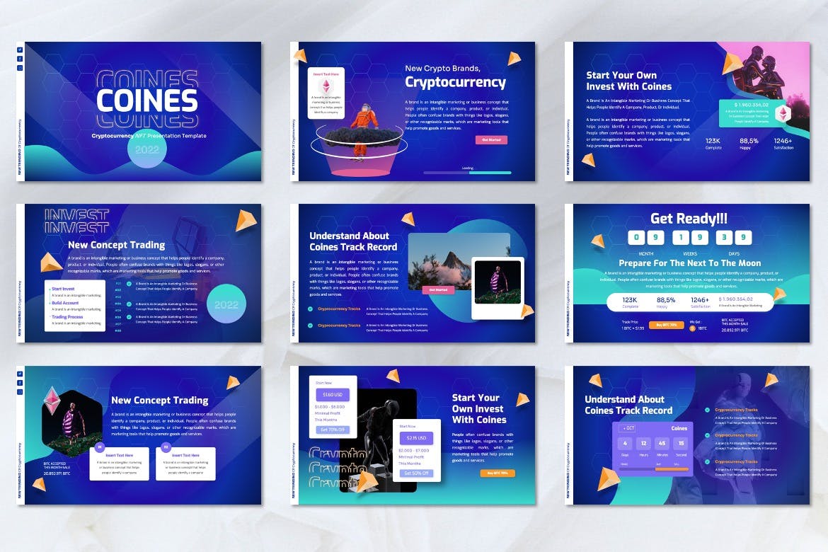 加密货币虚拟货币PPT模板 Coines – Cryptocurrency Powerpoint Templates 幻灯图表 第6张