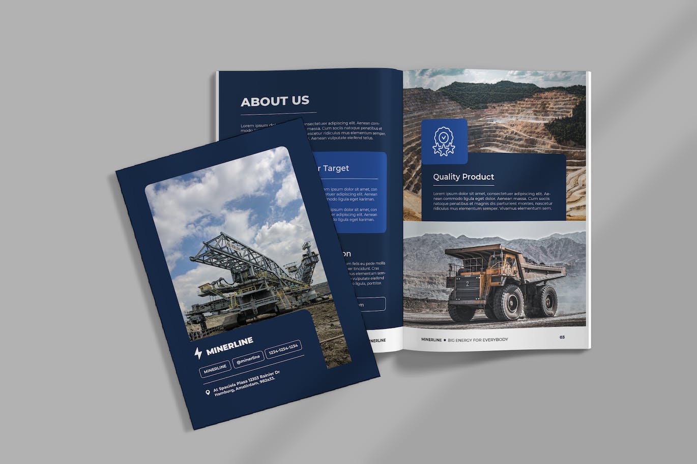 年度报告杂志设计模板 MINE – ANNUAL REPORT 幻灯图表 第6张