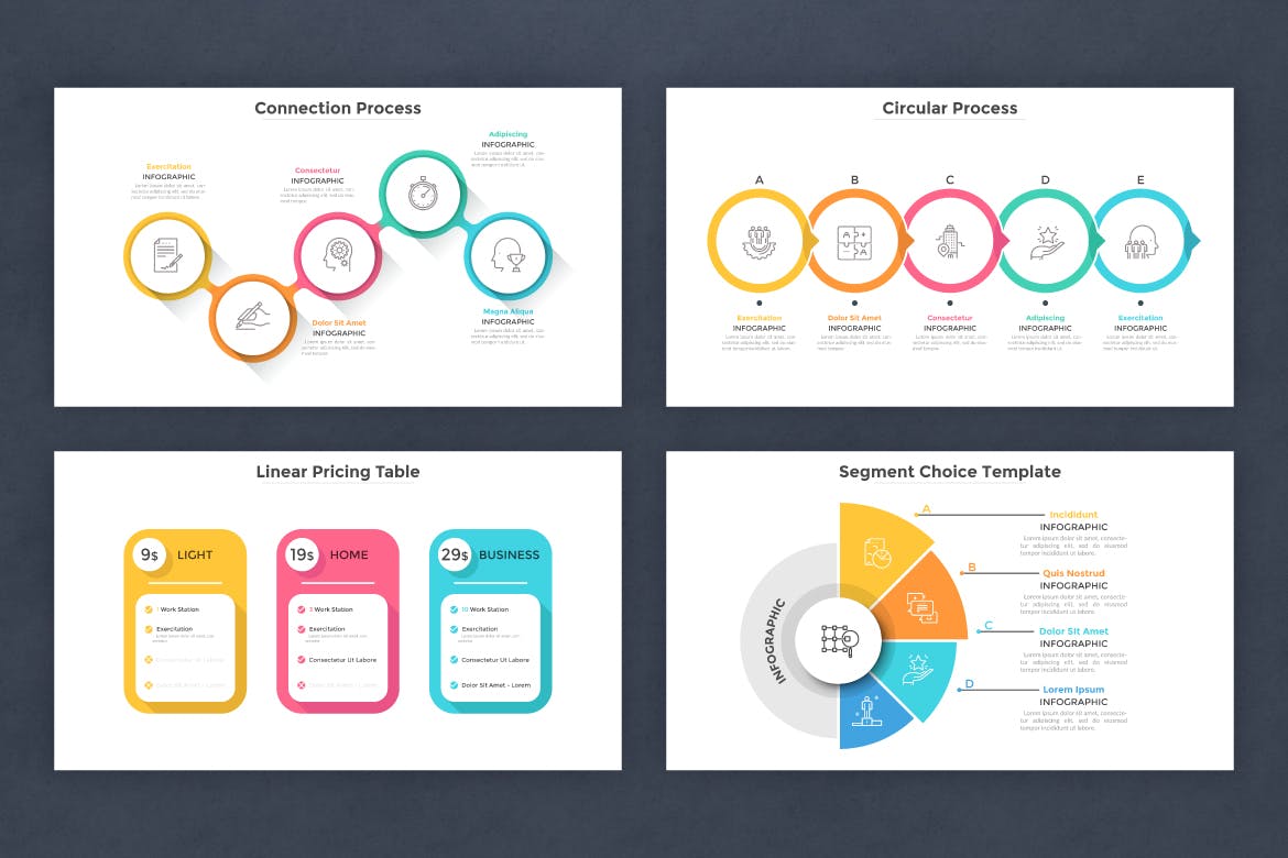 彩纸风格现代信息图表设计模板 20 Infographic Templates v.11 幻灯图表 第5张