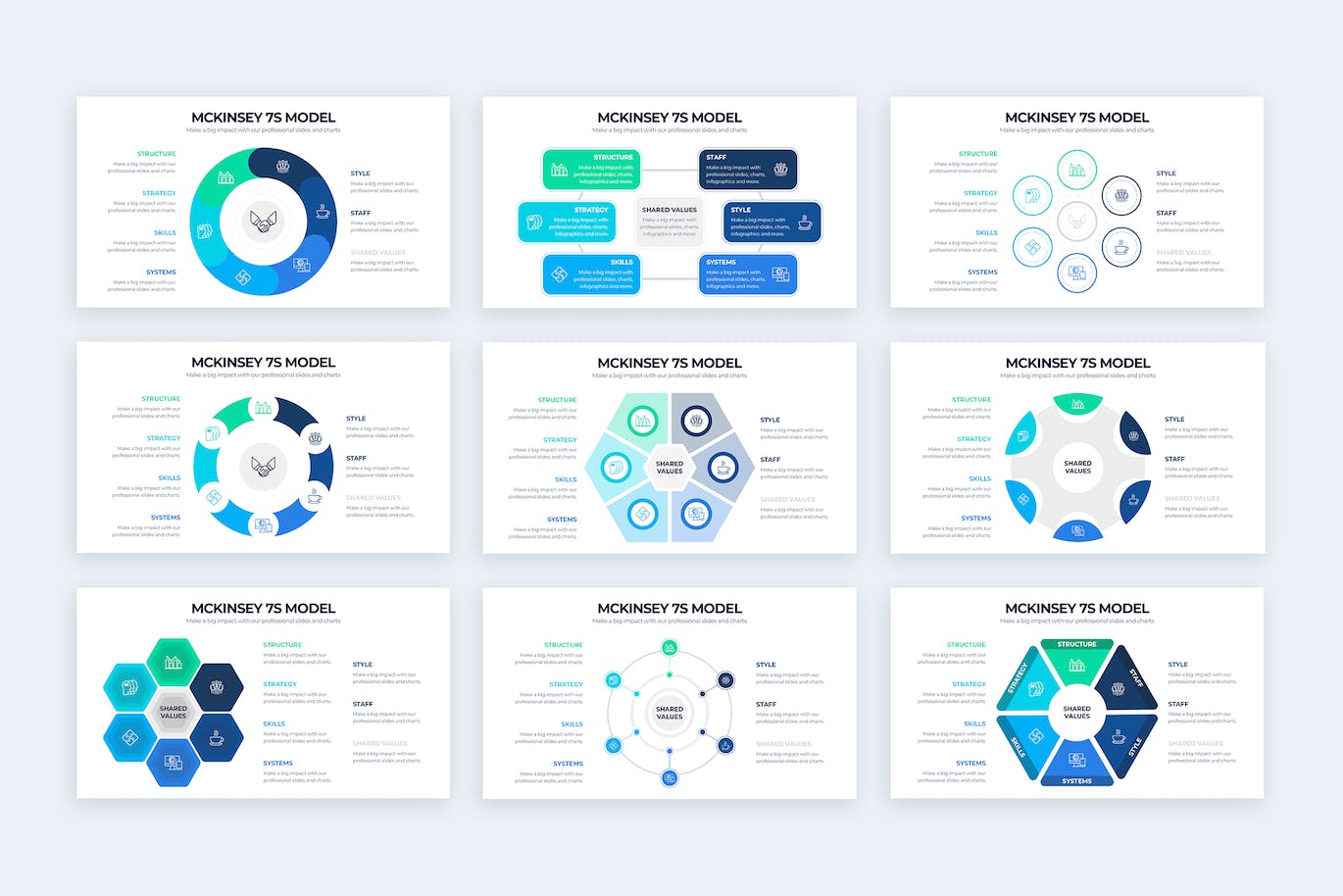 麦肯锡7S模型信息图表矢量模板 Business McKinsey 7S Model Illustrator Infographic 幻灯图表 第2张