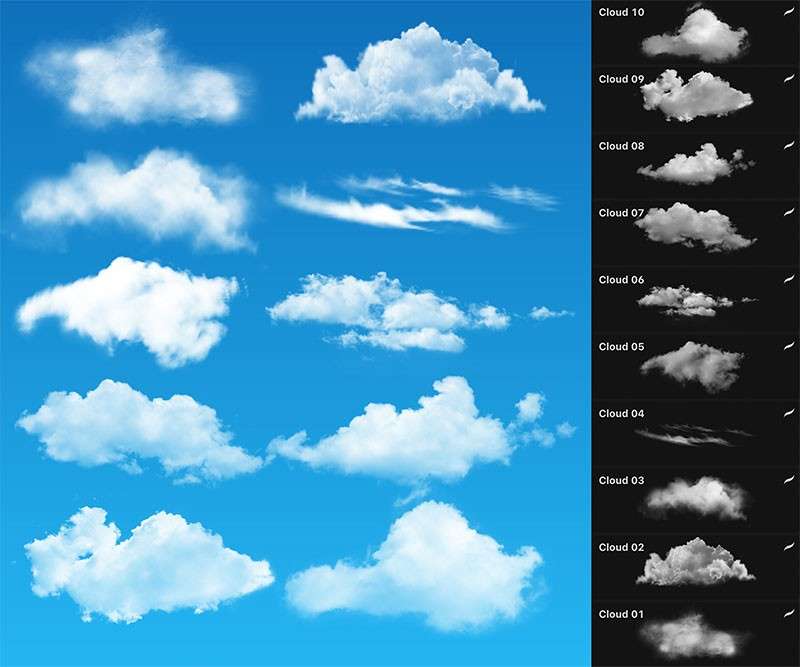Procreate写实风白云笔刷 笔刷资源 第1张