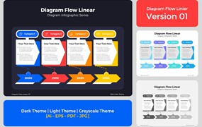 线条流程图表矢量素材v1 Diagram Flow Linear V1