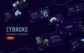 数据加密处理Powerpoint幻灯片模板 Cybroke – Powerpoint Template