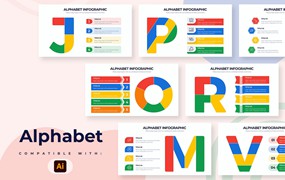 字母表信息图表矢量模板 Business Alphabet Illustrator Infographics