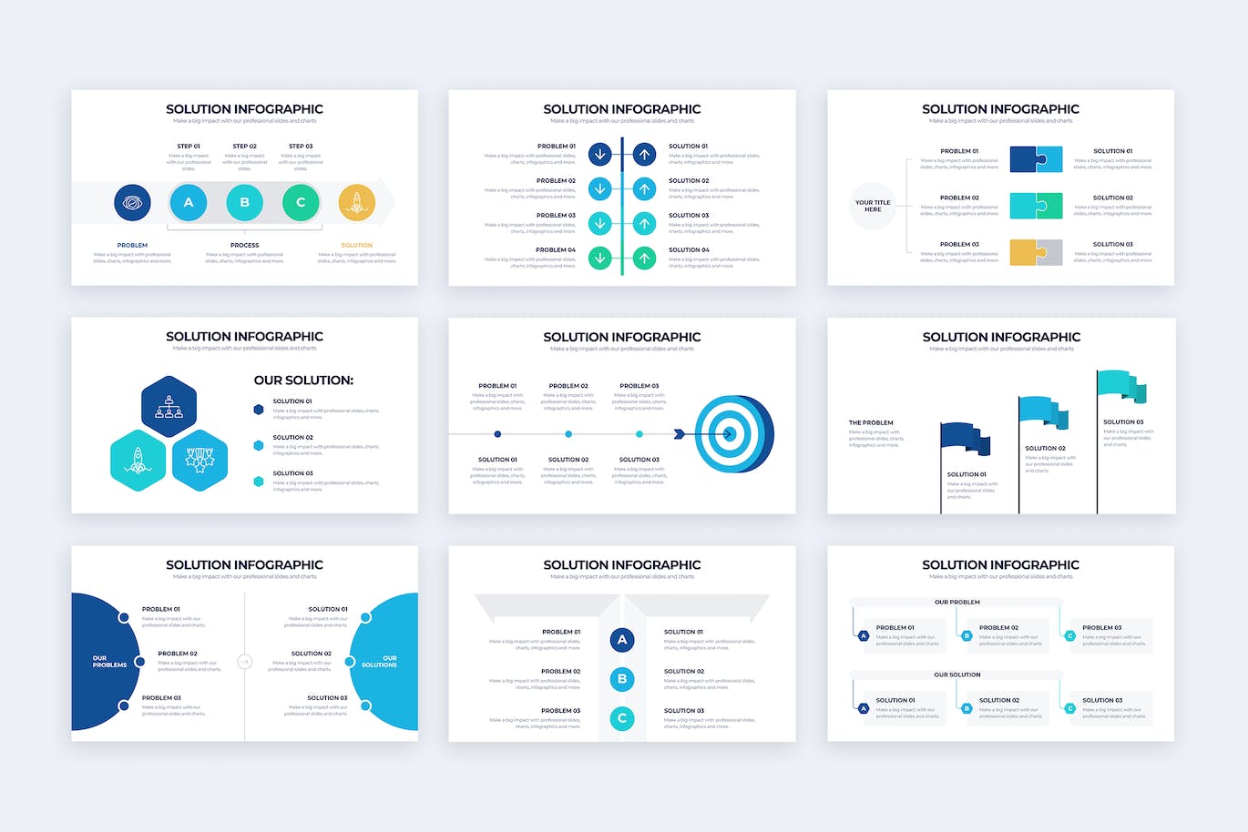 解决方案信息图表矢量模板 Business Solution Illustrator Infographics 幻灯图表 第2张