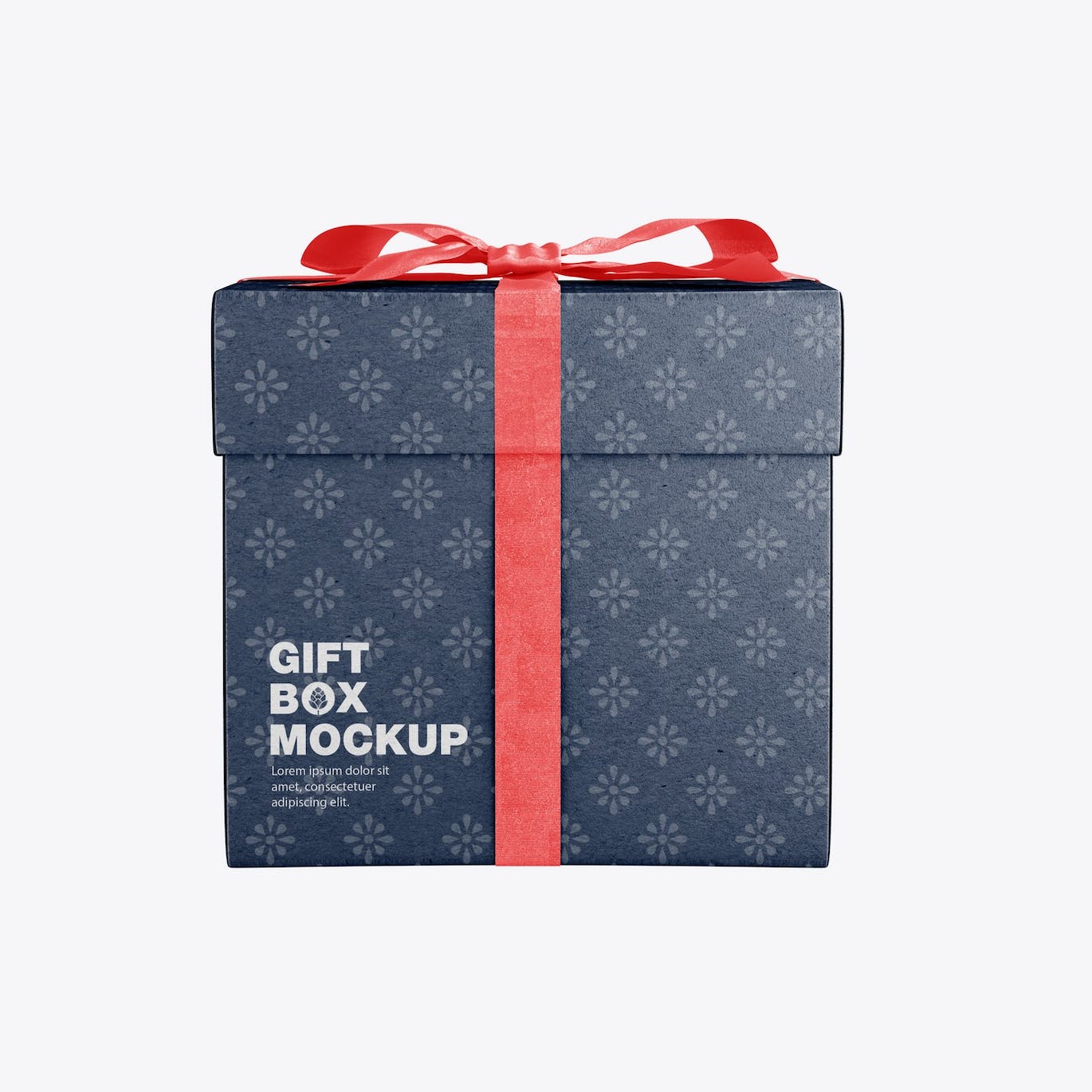 光泽蝴蝶结礼品盒设计样机 Set Glossy Gift Box Mockup 样机素材 第3张