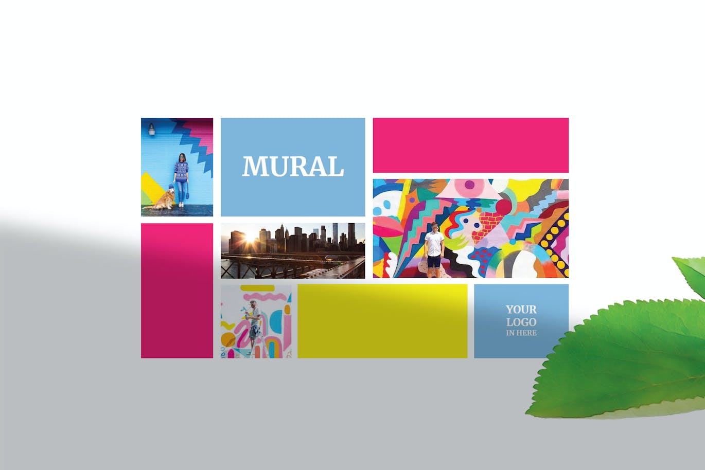 多彩艺术作品集演示PPT模板 Mural – PowerPoint Template 幻灯图表 第7张