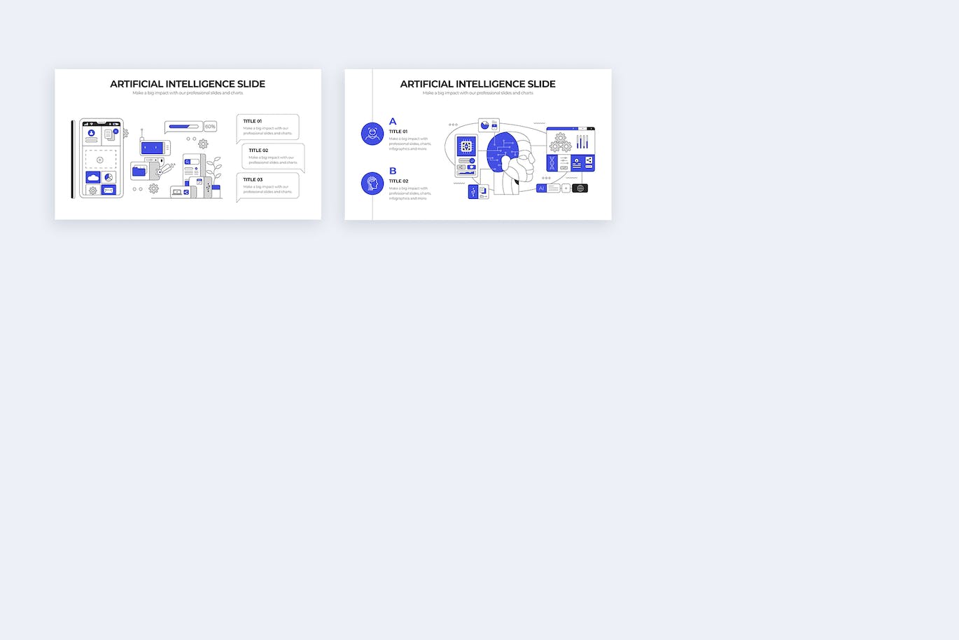 AI人工智能信息图表矢量模板 Artificial Intelligence Illustrator Infographics 幻灯图表 第4张