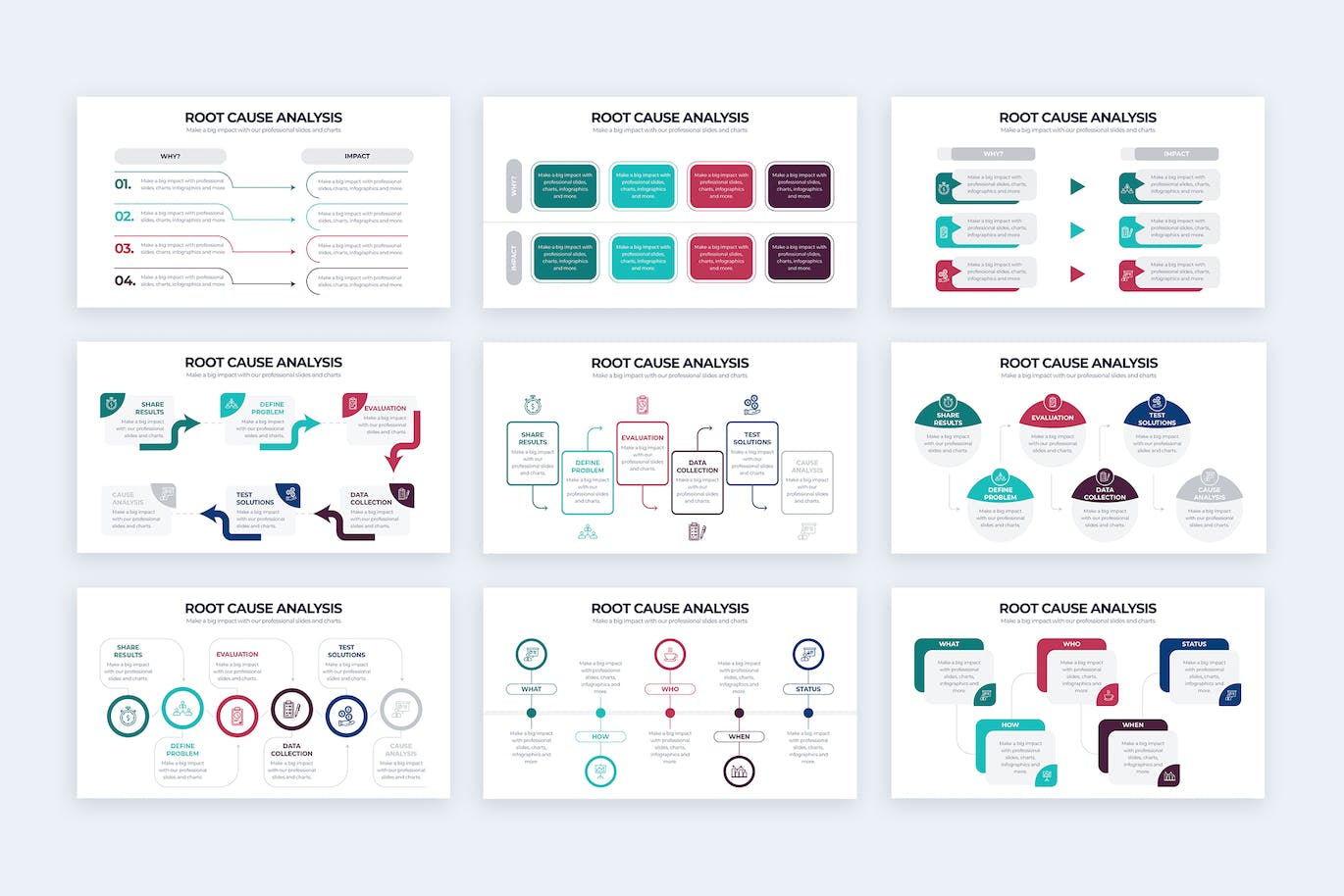 商业原因分析信息图表矢量模板 Business Root Cause Illustrator Infographics 幻灯图表 第2张