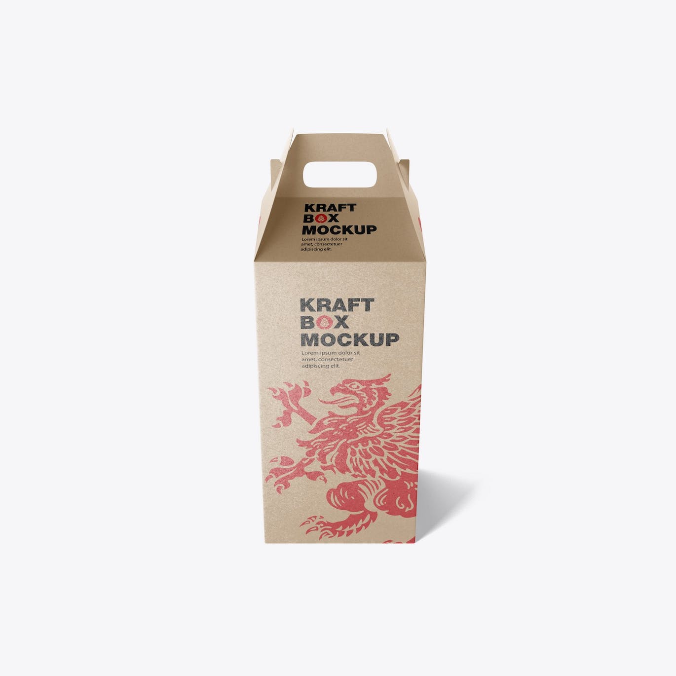 带把手的牛皮纸盒设计样机模板 Set Kraft Box with Handles Mockup APP UI 第7张