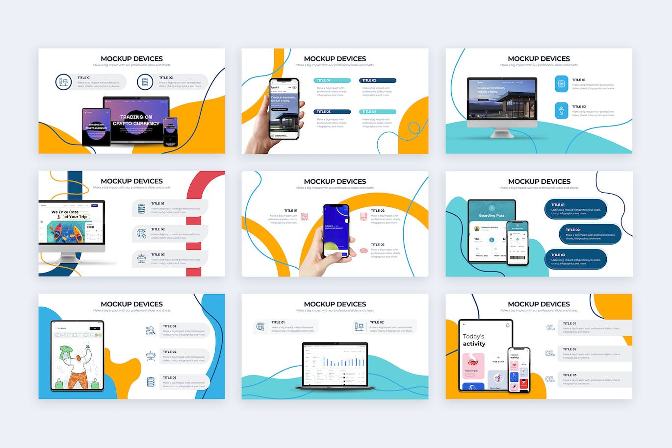 样机设备信息图表矢量模板 Business Mockup Devices Illustrator Infographics 幻灯图表 第2张