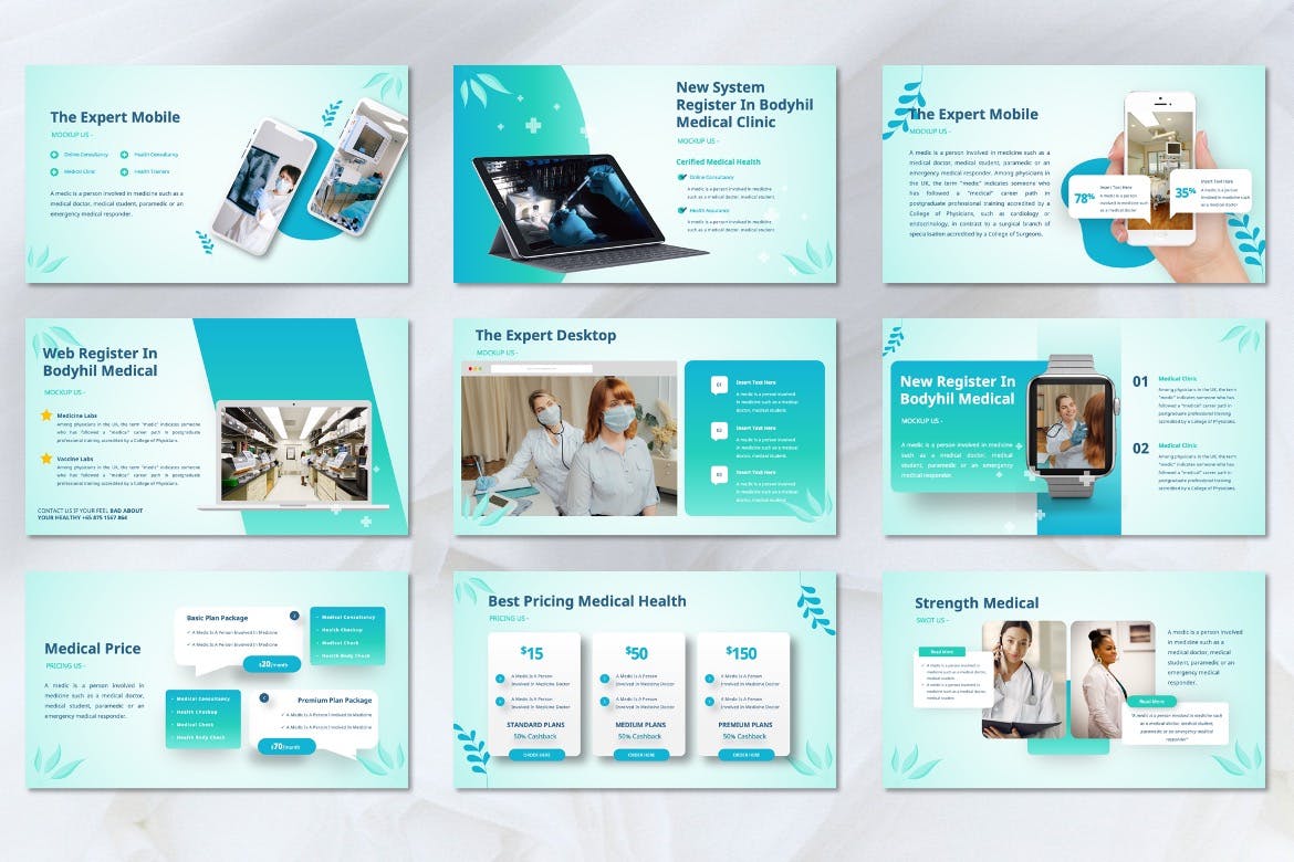 医院医疗PPT幻灯片设计模板 Bodyhil – Medical Powerpoint Template 幻灯图表 第6张