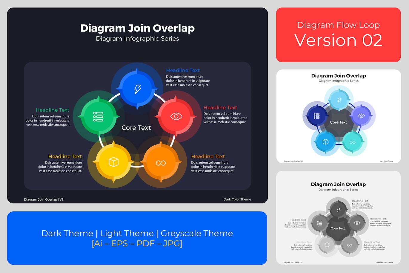 连接重叠图表矢量素材v2 Diagram Join Overlap V2 图片素材 第1张