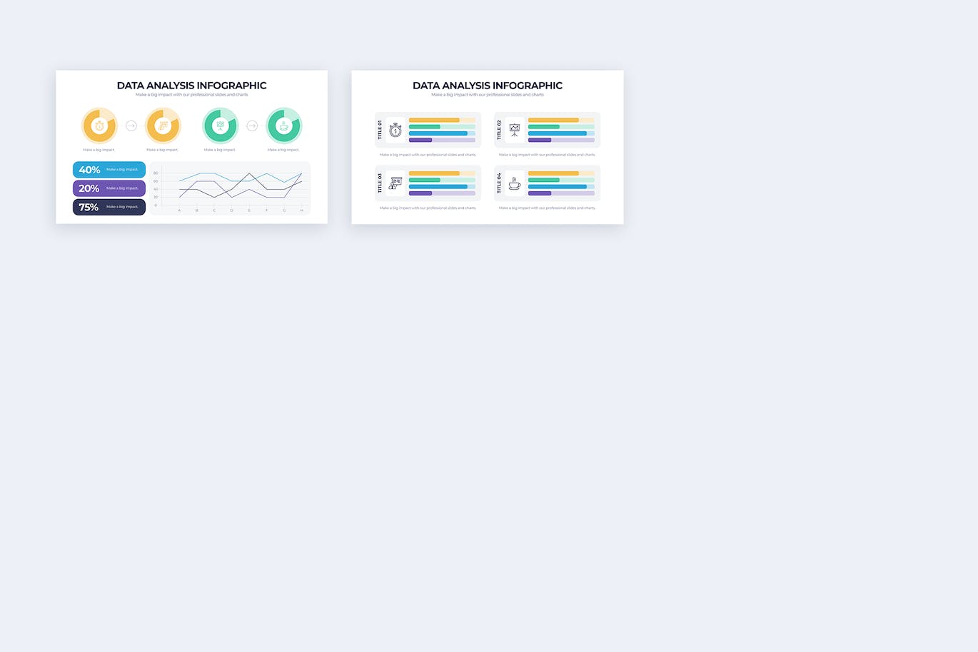 数据分析信息图表矢量模板 Business Data Analysis Illustrator Infographics 幻灯图表 第4张