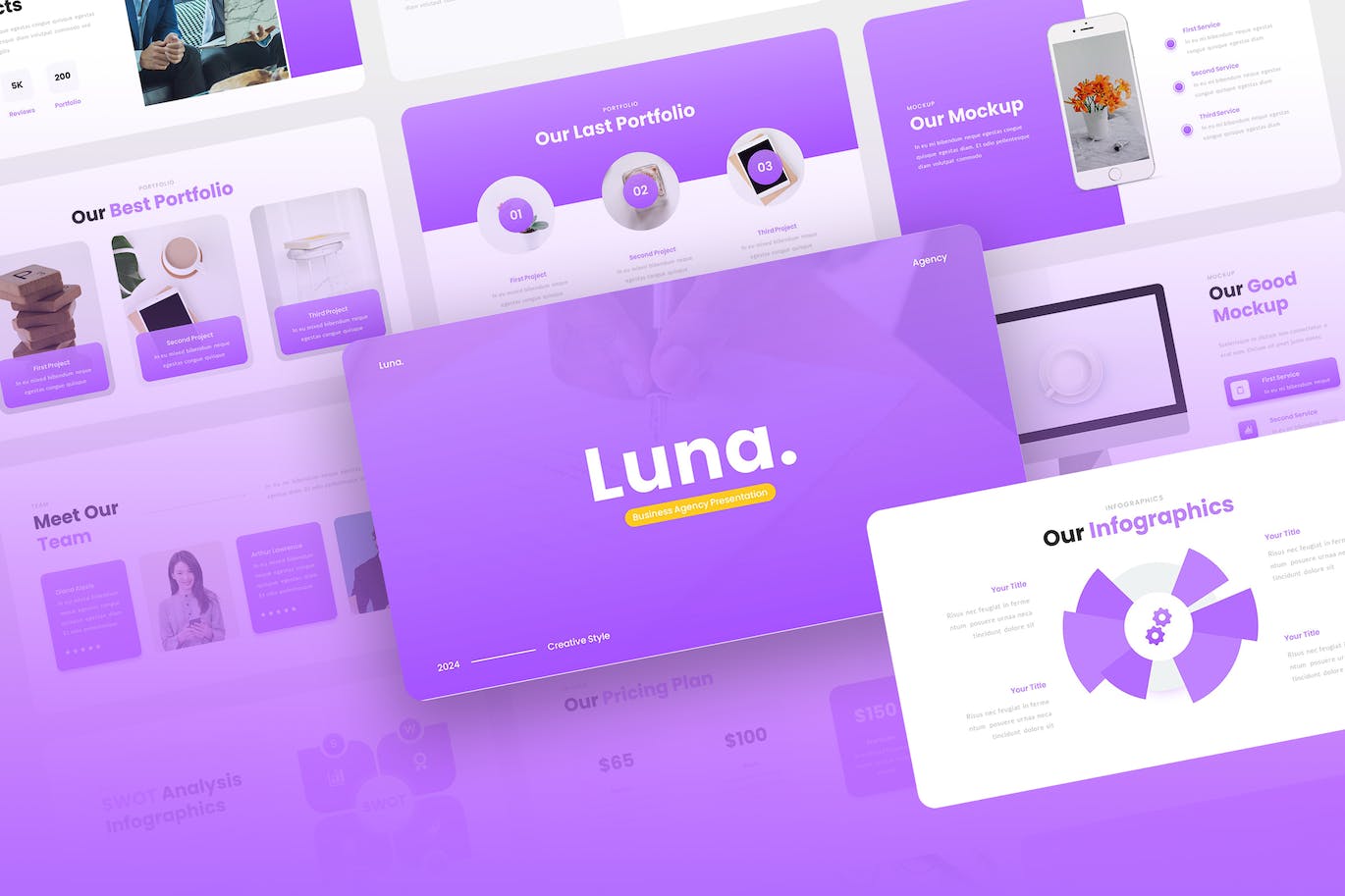 企业员工培训Powerpoint幻灯片模板 Luna – Business Agency PowerPoint Template 幻灯图表 第1张