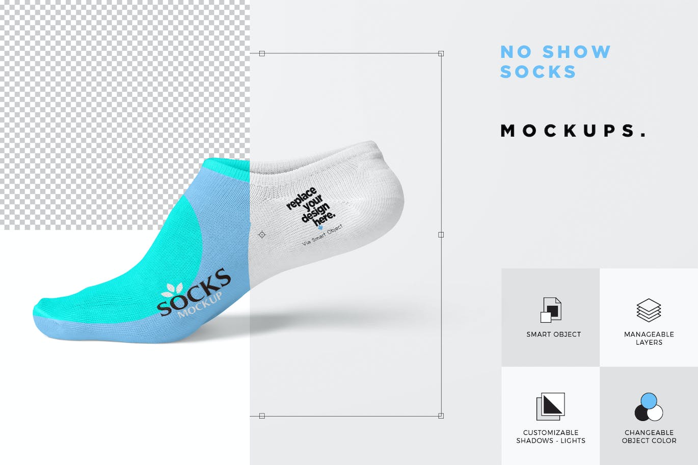 低帮脚踝袜子设计样机 Low Cut Ankle Socks Mockups 样机素材 第2张