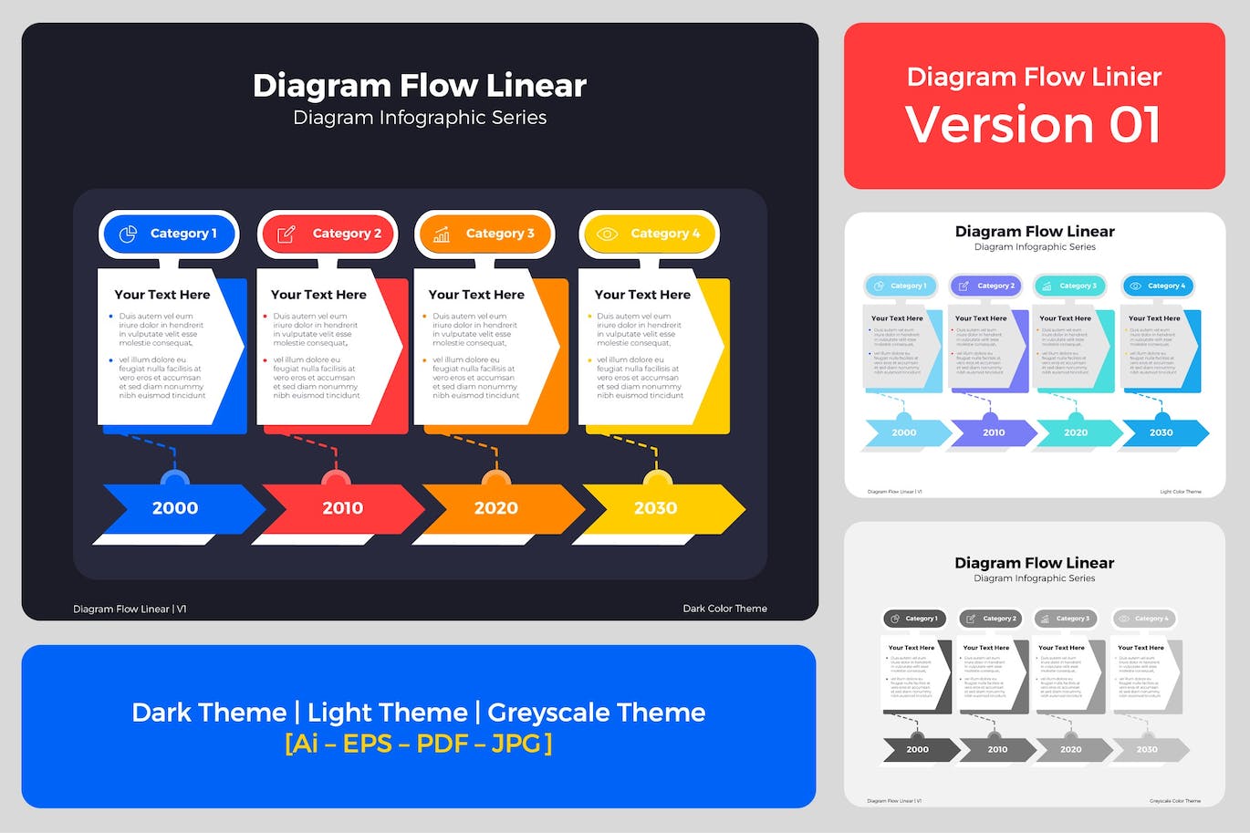 线条流程图表矢量素材v1 Diagram Flow Linear V1 APP UI 第1张