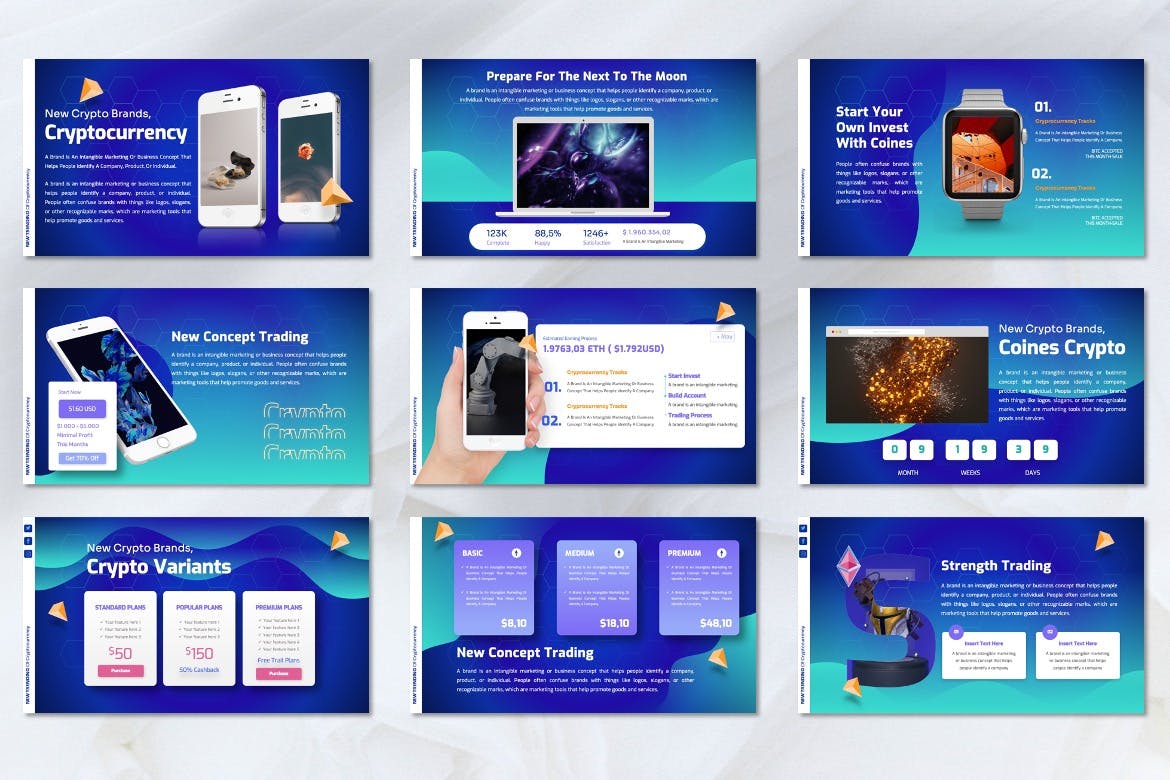 加密货币虚拟货币PPT模板 Coines – Cryptocurrency Powerpoint Templates 幻灯图表 第5张