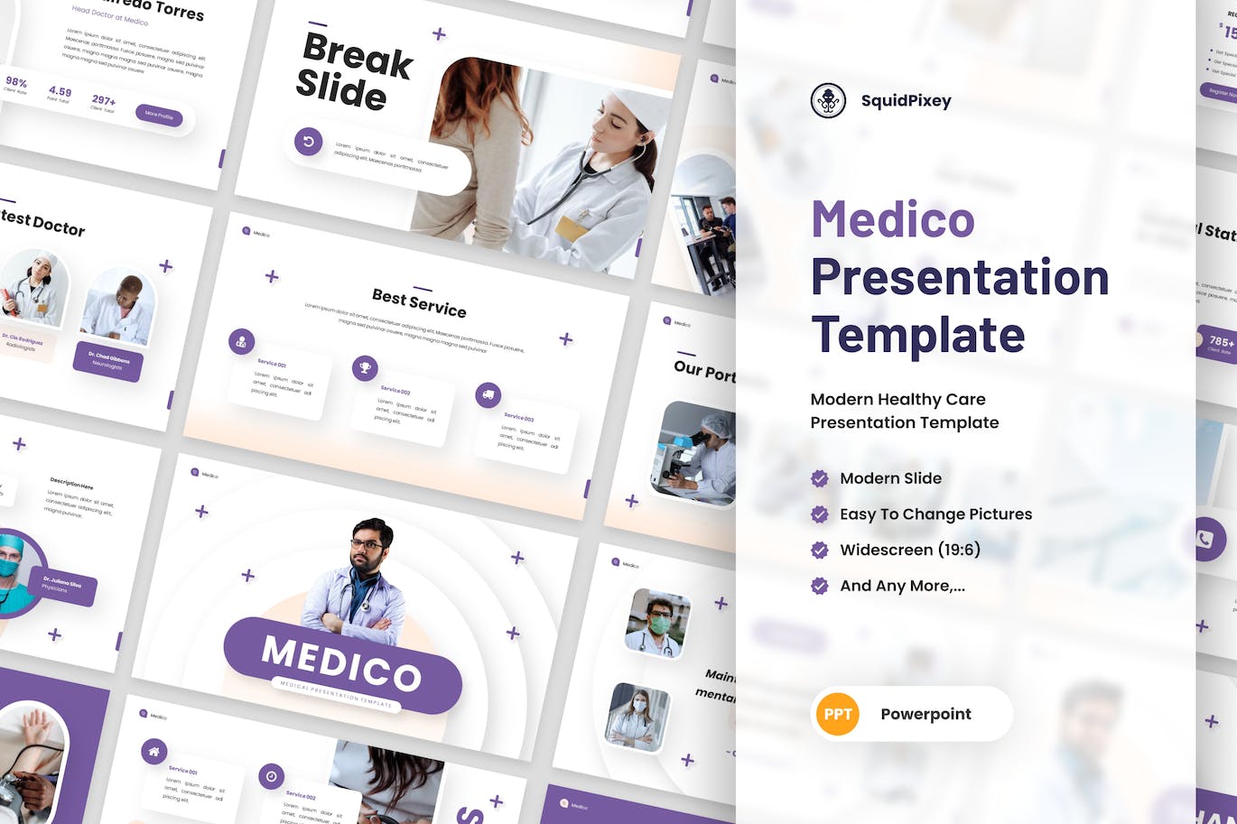 现代医疗保健PPT模板下载 Medico – Modern Healthcare Powerpoint Template 幻灯图表 第1张