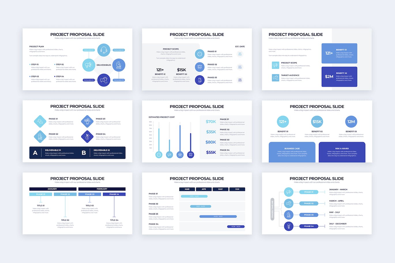 现代项目提案信息图表矢量模板 Business Project Proposal Illustrator Infographics 幻灯图表 第2张