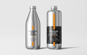 铝瓶饮水瓶包装设计样机 Aluminum Bottle Mockup