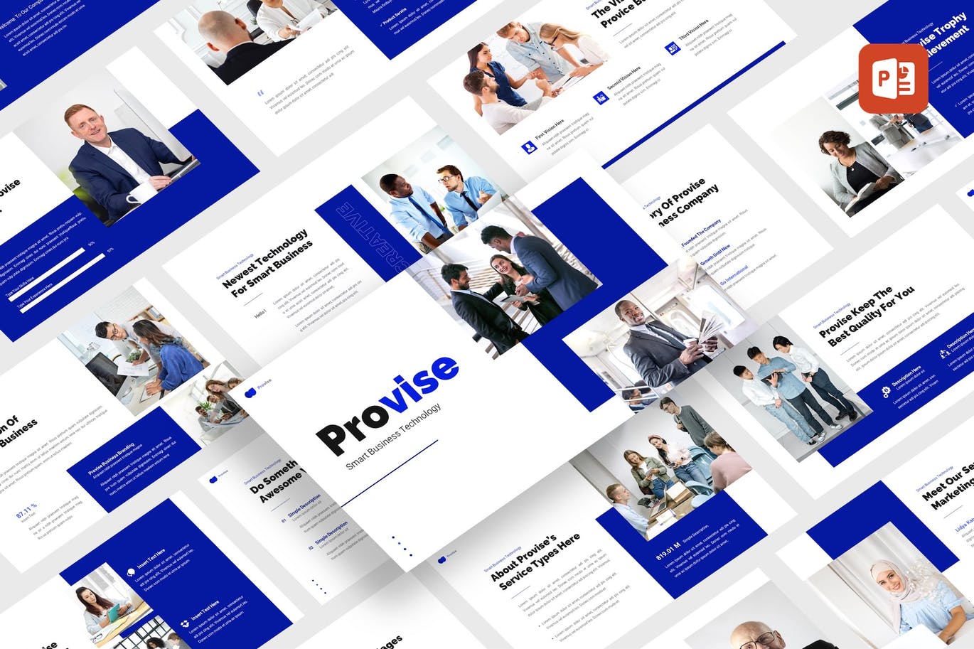 商业技术演示PPT模板 Provise – Business Technology PowerPoint Template 幻灯图表 第1张