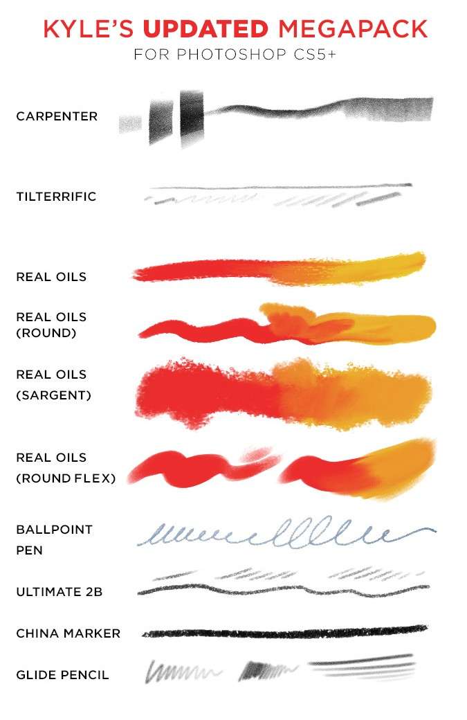 Kyle T. Webster 全套PS笔刷工具，tpl格式 笔刷资源 第1张