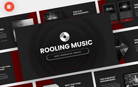 音乐文化推广ppt模板 Rooling – Music Powerpoint Template